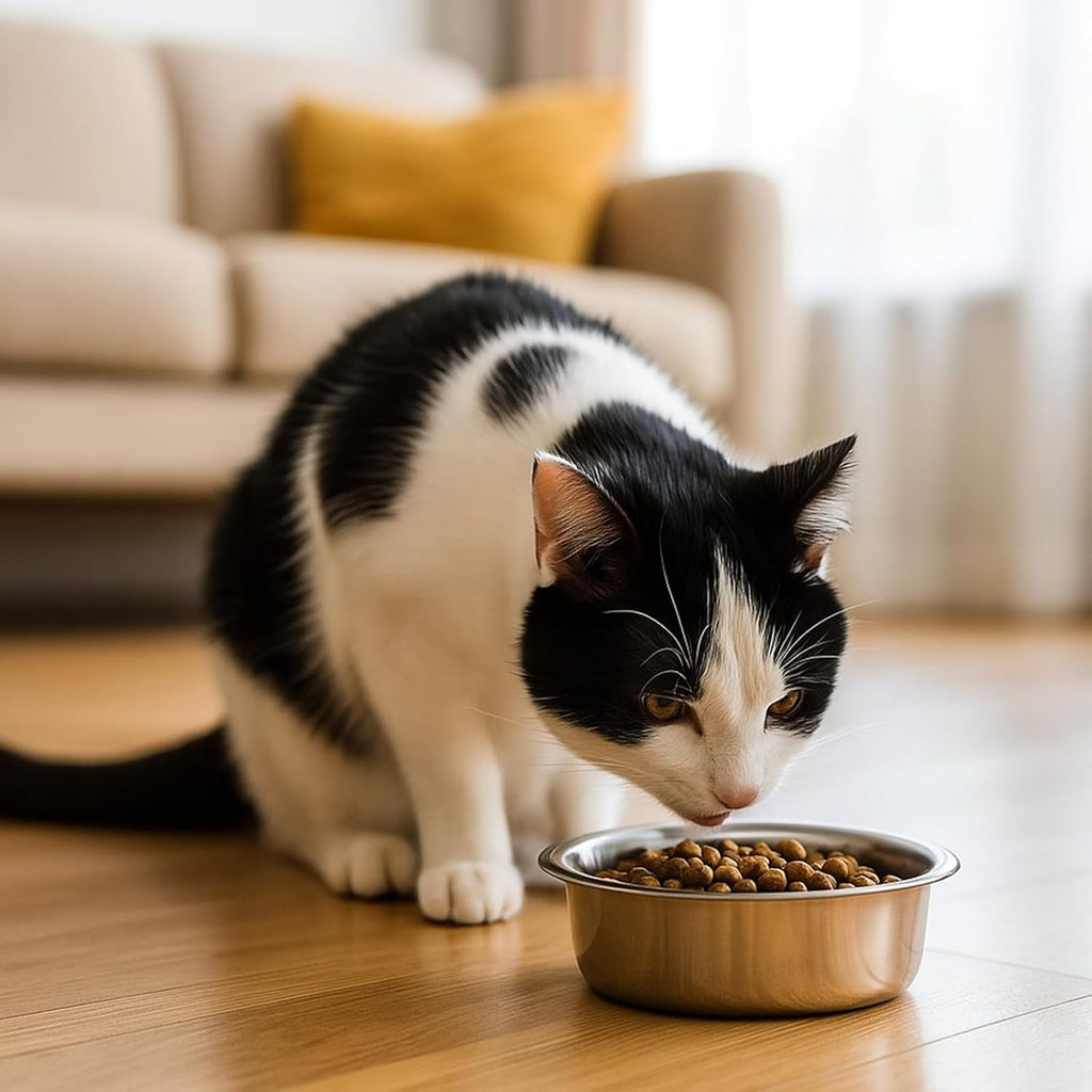 2 Pack 5.5" Metal Small Bowls Stainless Steel Pet Bowls Set, Replacement Cat Food Bowl for Food and Water for Cats, Small Dogs, Kitten, Puppy, Dishwasher Safe
