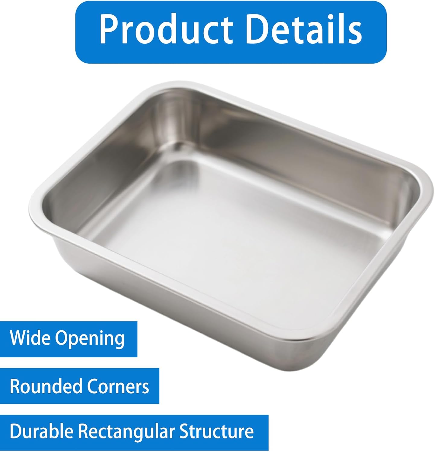 2 Pack Stainless Steel Dog Bowls for Medium and Small Size Dogs, 0.85 Gallons Metal Dog Water Food Bowl Dish, Medium Capacity Pet Feeding Water Bowls, Pet Food Pans Plates for Dogs, Big Cats, Rabbits