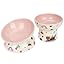 2 Pcs Ceramic Raised Cat Bowl,Elevated Tilted Cat Food and Water Bowls Set for Cats and Small Dogs, Dishwasher and Microwave Safe,Cartoon Decoration