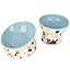 2 Pcs Ceramic Raised Cat Bowl,Elevated Tilted Cat Food and Water Bowls Set for Cats and Small Dogs, Dishwasher and Microwave Safe,Cartoon Decoration