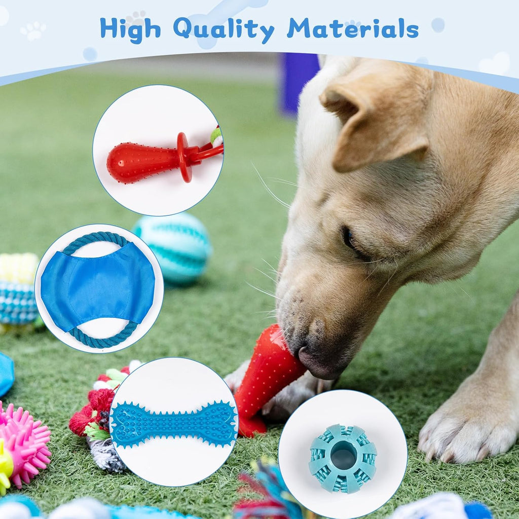 15pcs Puppy Chew Toys for Teething, Small Dogs - Soft Silicone & Rubber Teething Toys to Soothe Gums, Indestructible Chew Toys for Aggressive Chewers, Interactive Dental Toys (Assorted Colors)