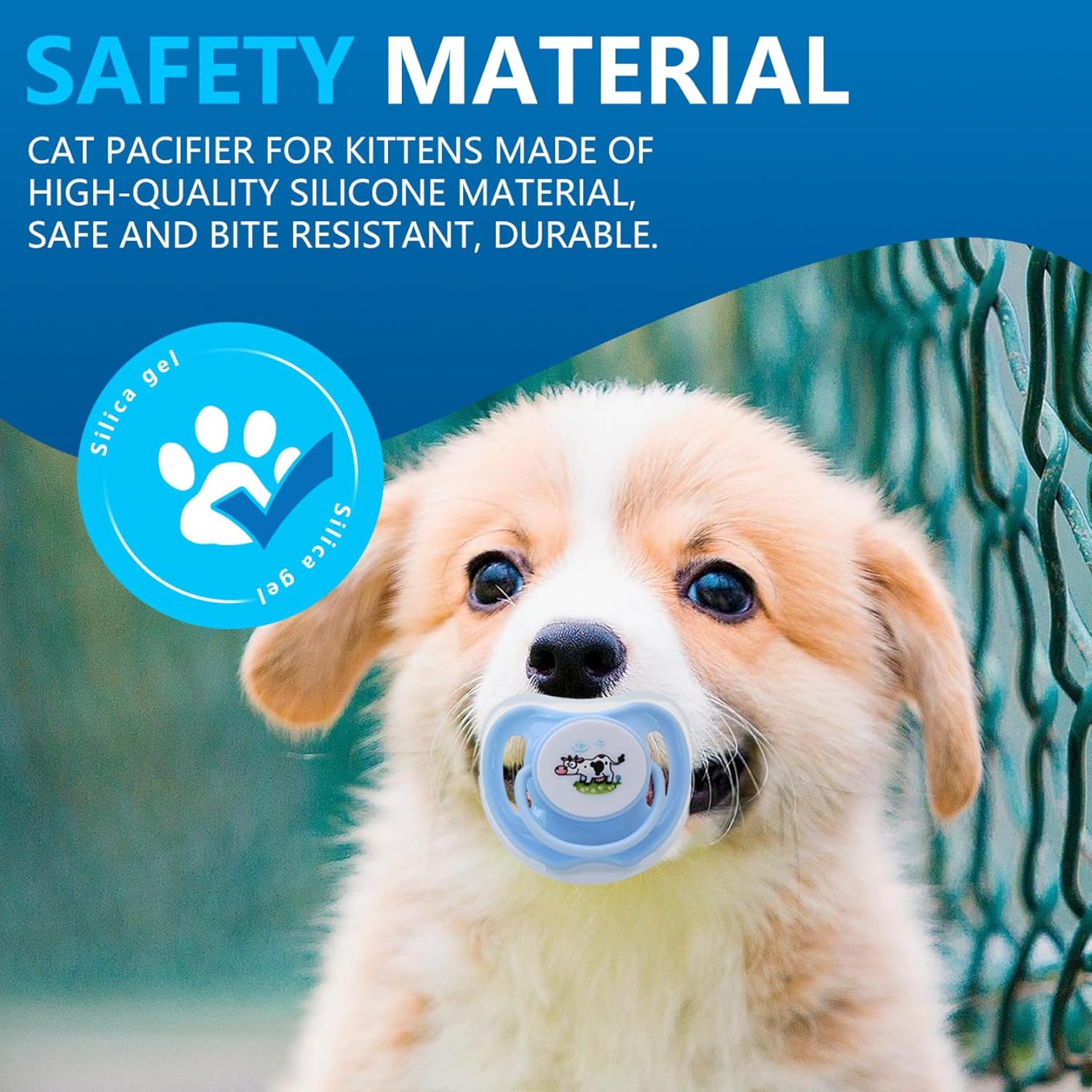 4Pcs Kitten Pacifier, Cute Safe Silicone Puppy Pacifier with Dust Cover, Soothing Companions Dog Chew Toys, Essential.