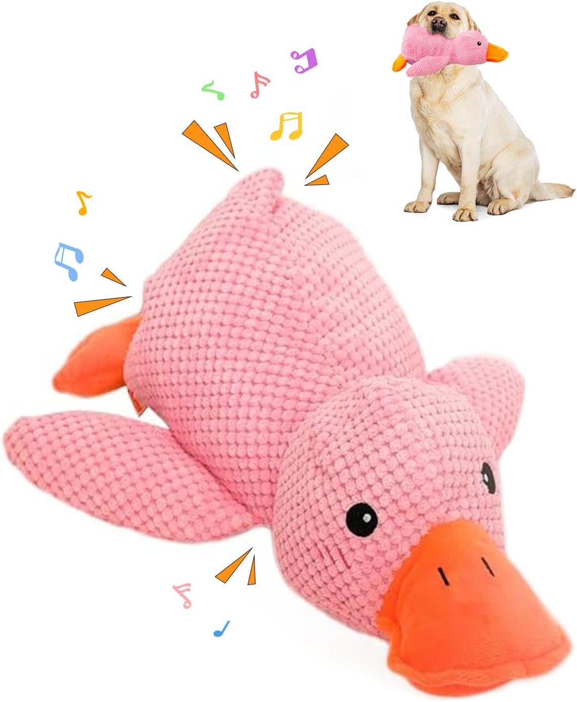 9in Quack-Quack Duck Dog Toy, 2025 Premium Mellow Dog Calming Dogs' Emotion Chew Toys for Indoor Pet Puppy, Indestructible Best Friends Calming Duck Toy for Dogs Cats (Yellow)