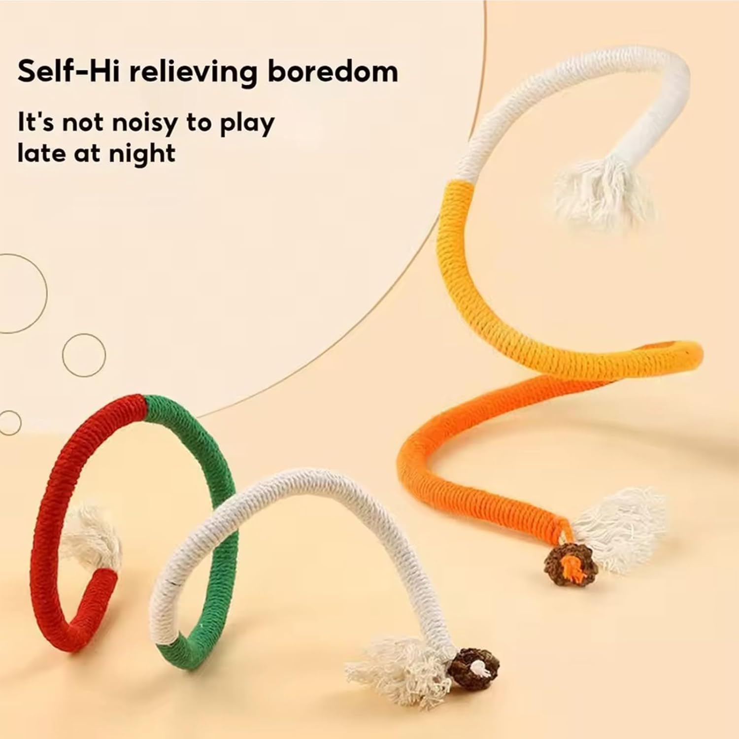 Cat Chew Rope,Catnip-Infused Organic Cotton Chew Rope Toys for Cats, Soft & Safe Dental Chew Toys for Indoor Cats, Self-Play and Teeth Cleaning (6PCS)