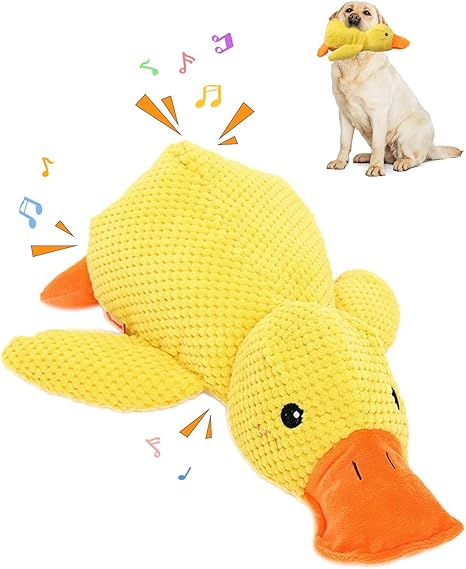 9in Quack-Quack Duck Dog Toy, 2025 Premium Mellow Dog Calming Dogs' Emotion Chew Toys for Indoor Pet Puppy, Indestructible Best Friends Calming Duck Toy for Dogs Cats (Yellow)