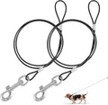 Chew Proof Dog Leash, 2pcs Dog Leash Extender, Metal Cable Leads, Multiple Dogs Leashes for Dogs, Support Add to Any Leashes & Collar & Harness(Black)