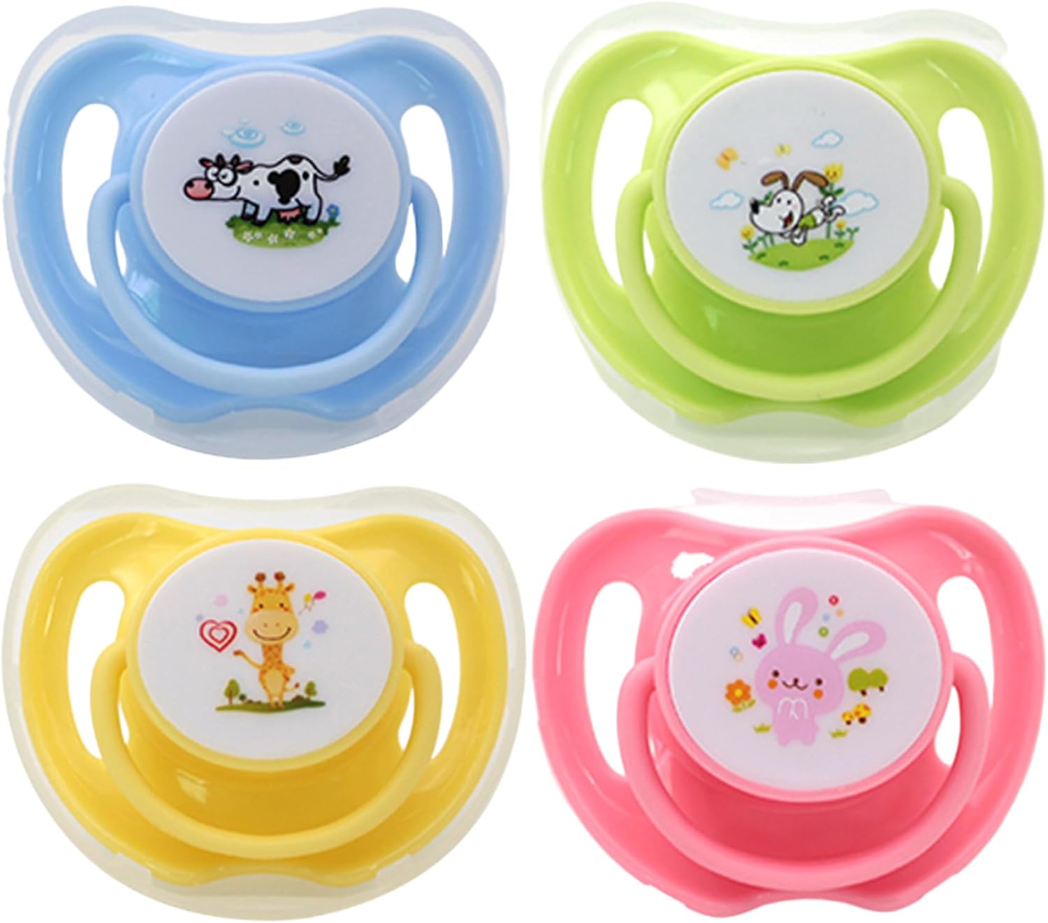 4Pcs Kitten Pacifier, Cute Safe Silicone Puppy Pacifier with Dust Cover, Soothing Companions Dog Chew Toys, Essential.