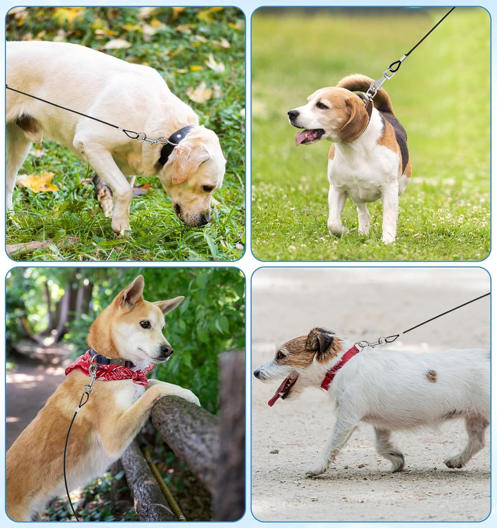 2 Pack Chew Proof Leash, Dog Leash Chew Proof 26in/66cm for Small & Medium Dogs, Heavy Duty No Tangle Leashes Extender for Collars & Harnesses (Black)