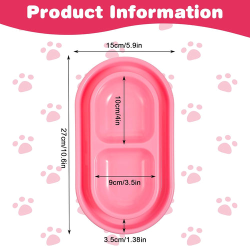 1 Pcs Cat Food Bowl 25 oz Cat Dog Pet Food Bowl Plastic Double No Spill Feeding Water Bowls Ants go Away Feeding Bowls for Small Medium Pets (Pink)